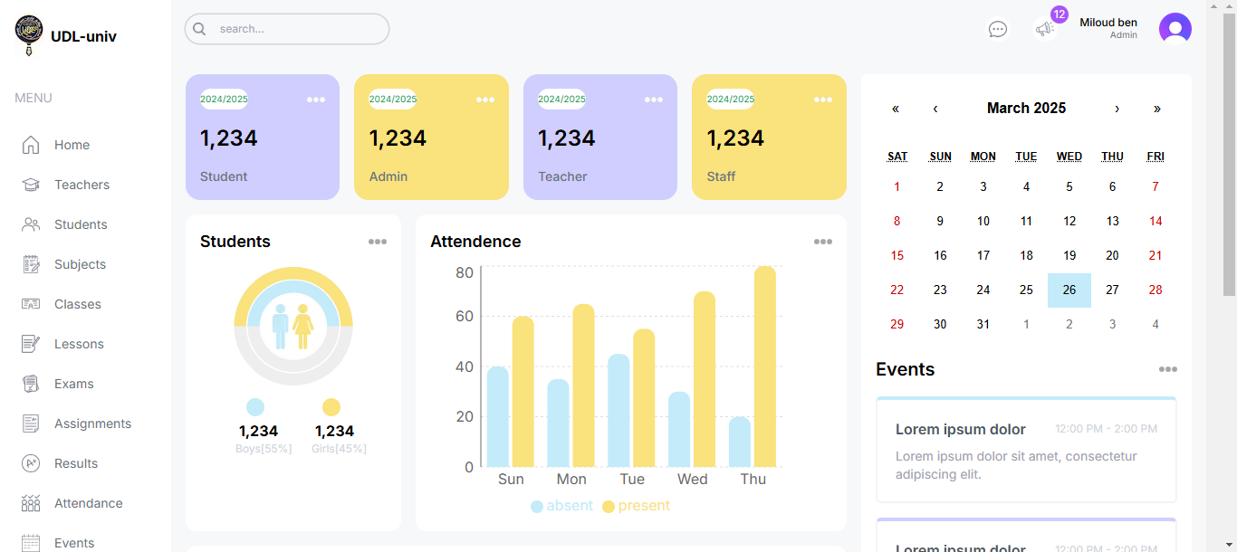 School management website